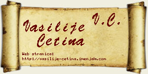 Vasilije Cetina vizit kartica